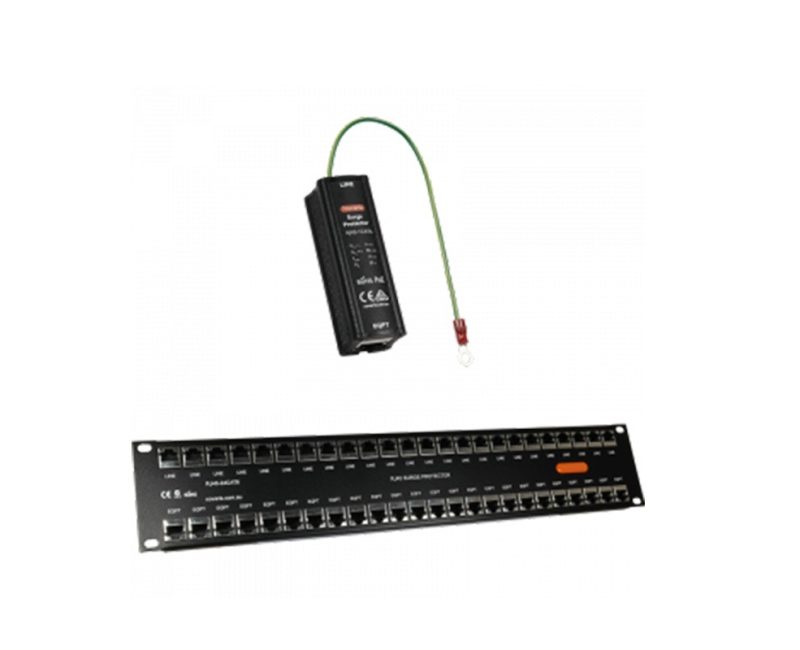 RJ45 – Cat6 and PoE Surge Protection Novaris network protection products are specifically designed for the protection of twisted pair Ethernet systems with a combination of rugged and fine grain protection elements. The RJ45-CAT6 and RJ45-PoE protection products employ a 10kA Gas Discharge Tube per signal pair to dissipate the energy associated with large common mode surges.The silicon based secondary protection element used on each signal pair provides exceptional protection for your equipment whilst allowing network speeds up to Gigabit/1000BaseT. Product Codes: RJ45-1Cat6, RJ45-1PoE, RJ45-1Cat6-EC90, RJ45-1PoE-EC90, RJ45-8Cat6, RJ45-8PoE, RJ45-16Cat6, RJ45-16PoE, RJ45-24Cat6, RJ45-24PoE